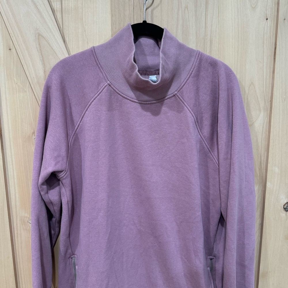 Athleta COZY KARMA SIDE ZIP FUNNEL NECK Pullover Dogwood Pink Size Medium MT - Picture 7 of 16